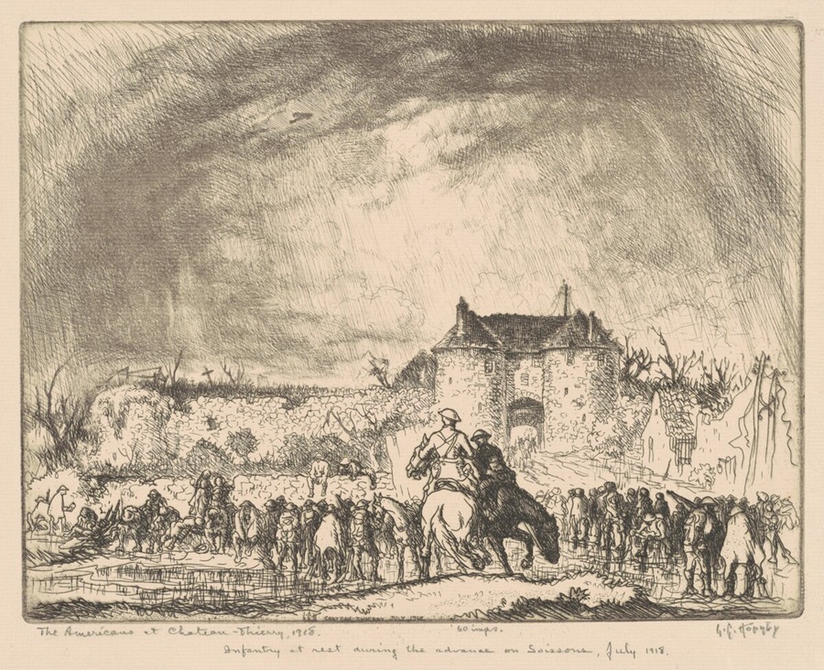 The Americans at Château-Thierry by Lester George Hornby