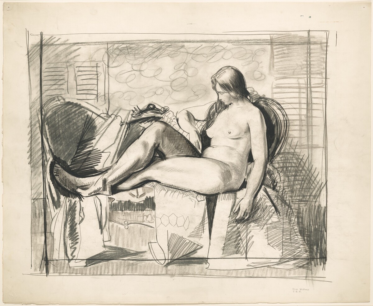 Study for Nude with Hexagonal Quilt by George Bellows