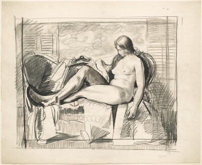 Study for Nude with Hexagonal Quilt