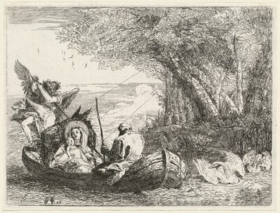 The Holy Family Being Ferried Across the River
