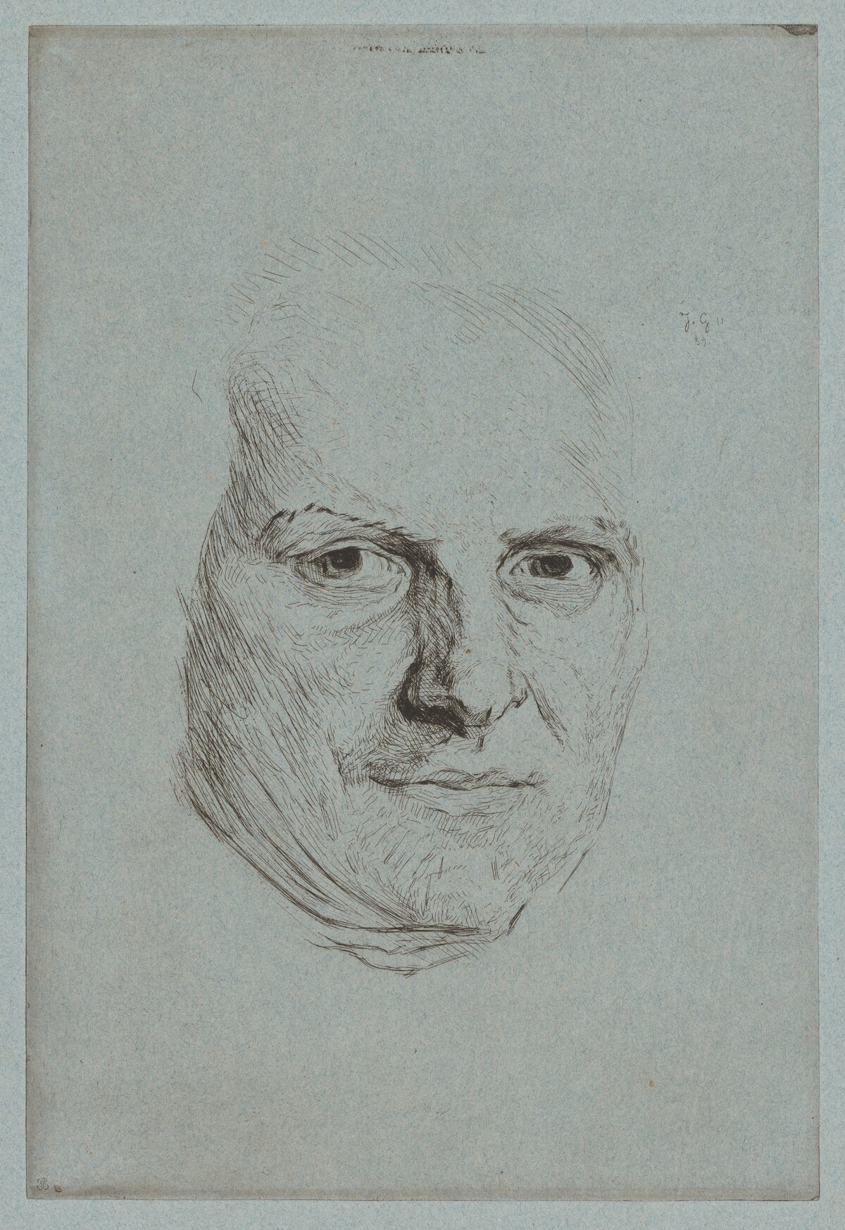 Mask of the Abbé Raynal by Jules de Goncourt, after Maurice-Quentin de La Tour