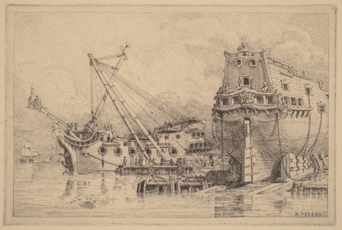 Two Large Ships under Construction by N. Artsay