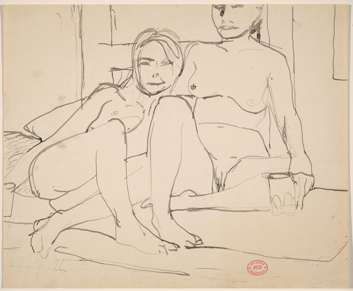 Untitled [two female nudes seated together] by Richard Diebenkorn
