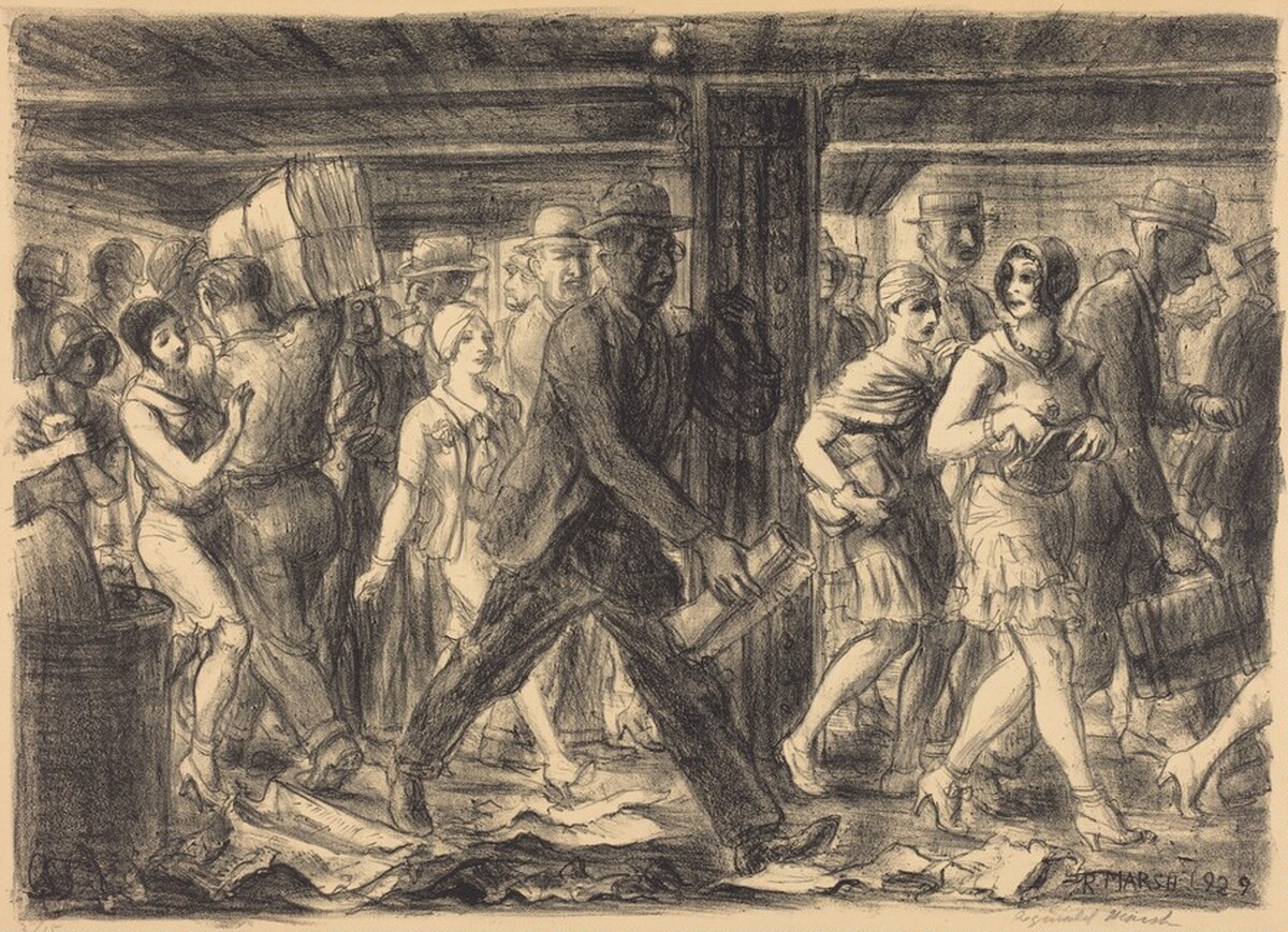 Penn. Station by Reginald Marsh