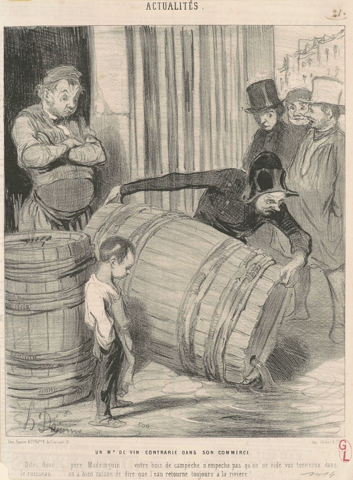Un marchand de vin contrarié dans son commerce by Honoré Daumier