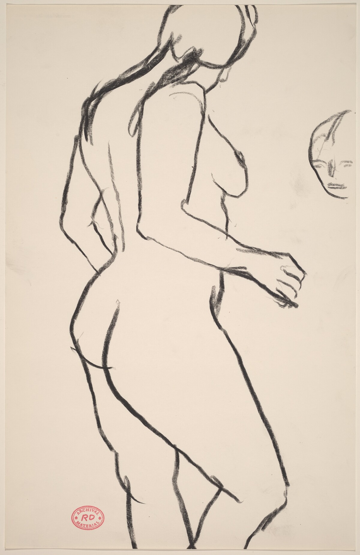 Untitled [standing female nude and a detail of a head] by Richard Diebenkorn