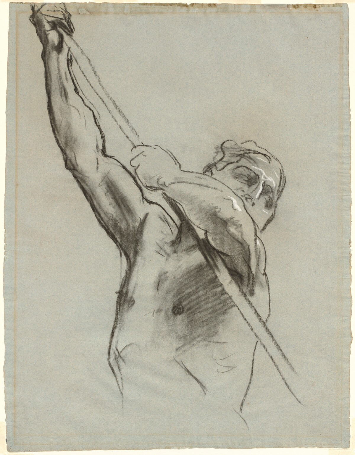 Male Torso with Pole by John Singer Sargent