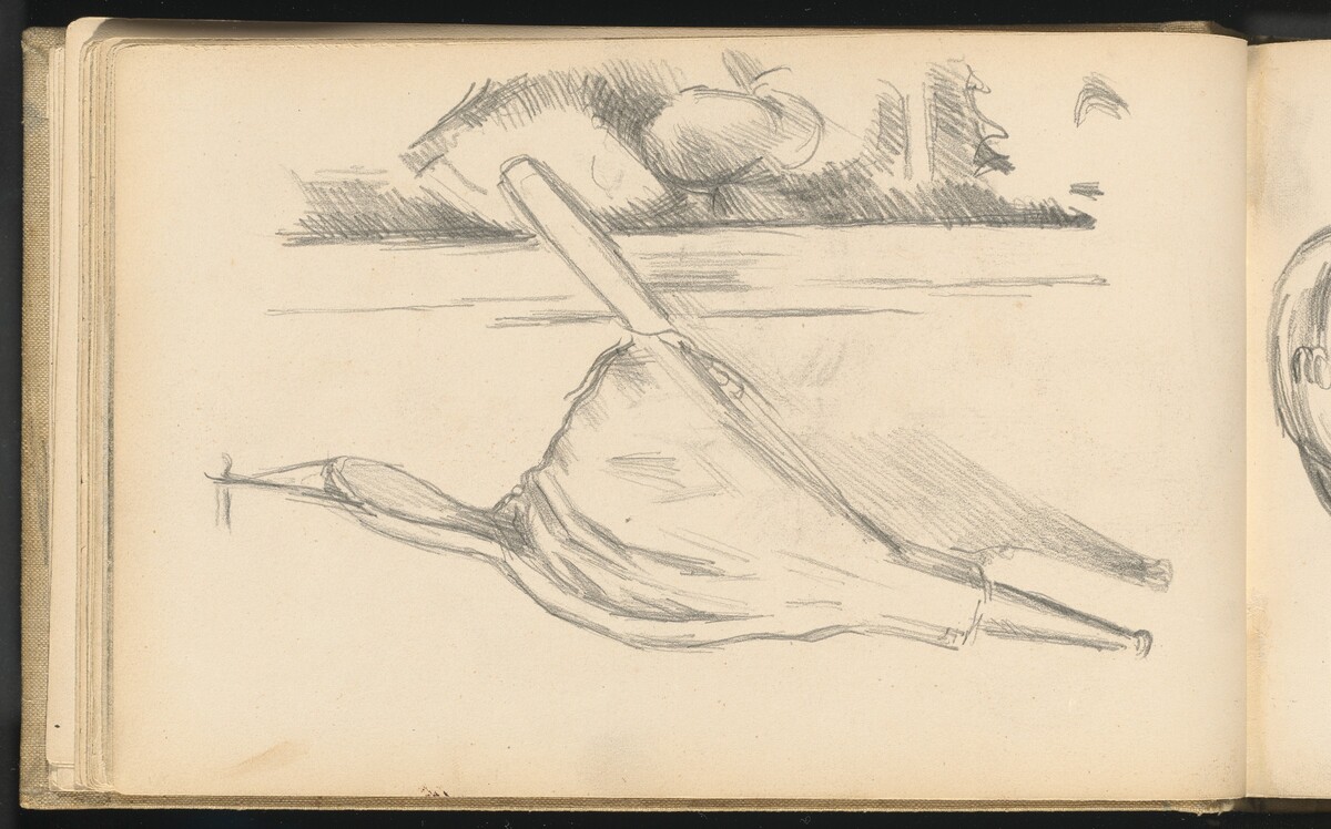 Bellows in Front of a Fireplace by Paul Cezanne