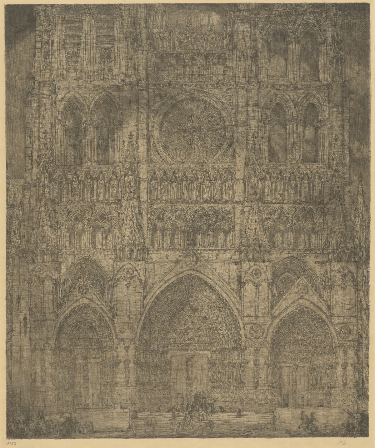 Amiens Cathedral by Marius Alexander Jacques Bauer