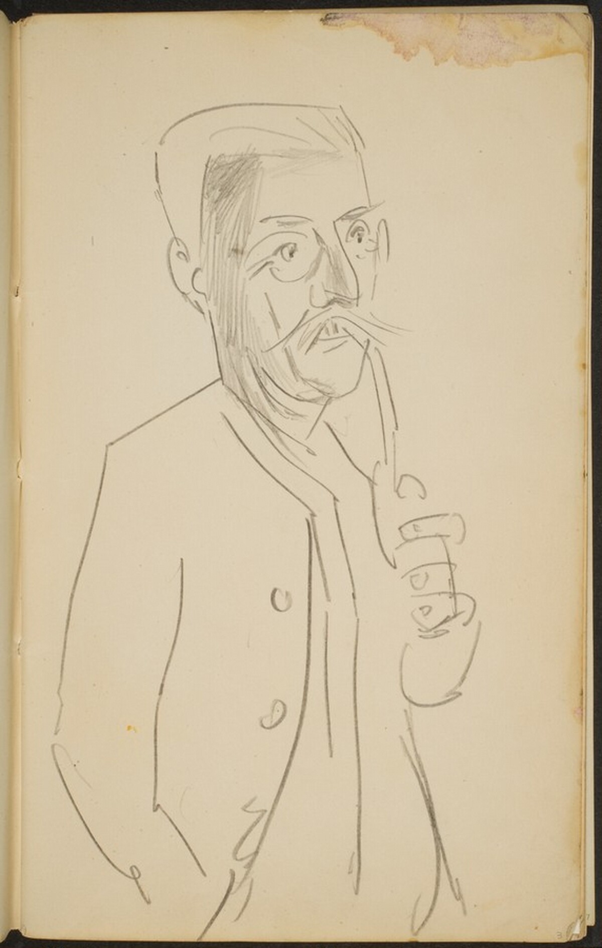Mann mit Pfeife (Man with a Pipe) [p. 3] by Max Beckmann