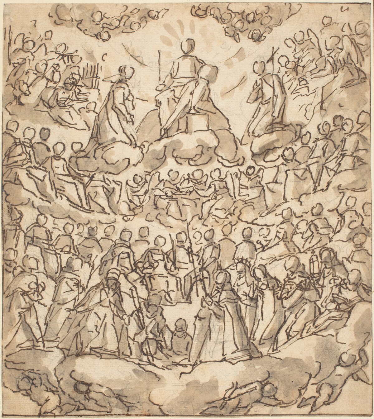 The Blessed in Paradise with the Virgin and St. John the Baptist before God by Lazzaro Tavarone