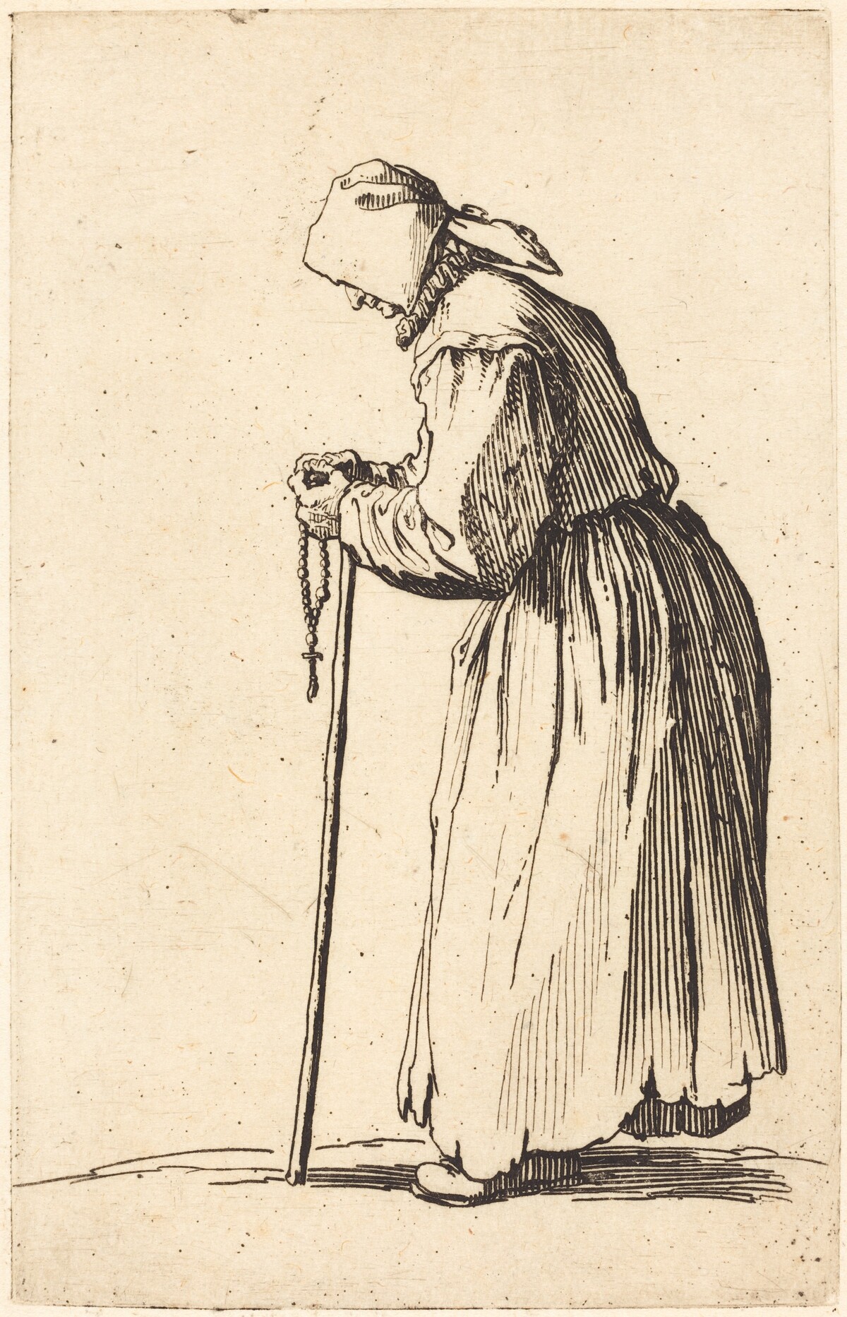 Beggar Woman with Rosary by Jacques Callot