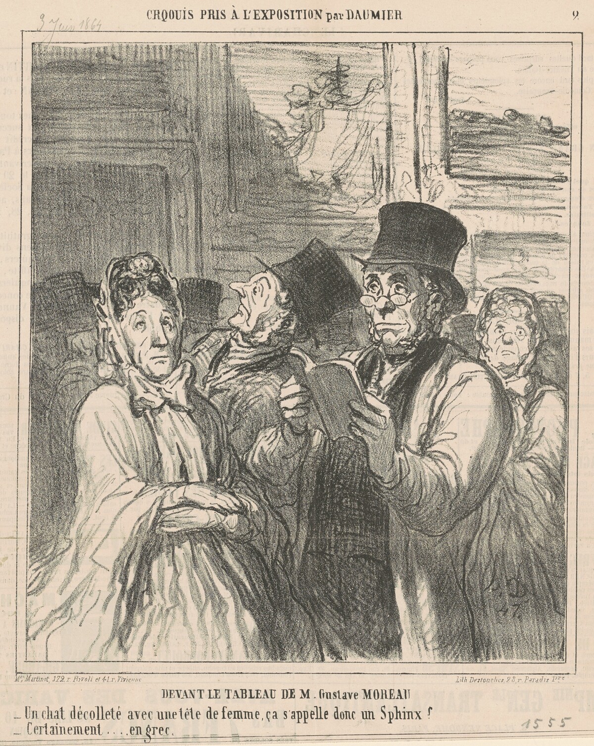 Devant le tableau de M. G. Moreau by Honoré Daumier