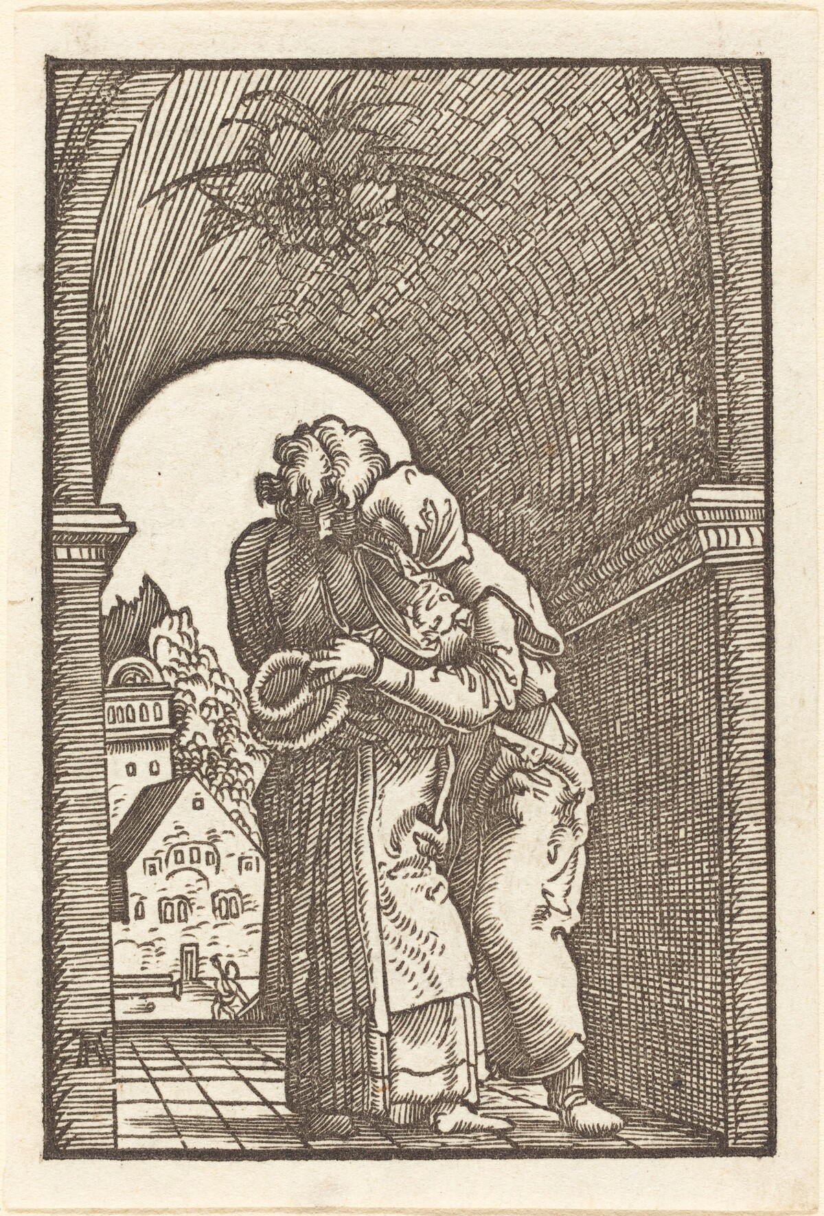 Joachim Embracing Anna by Albrecht Altdorfer