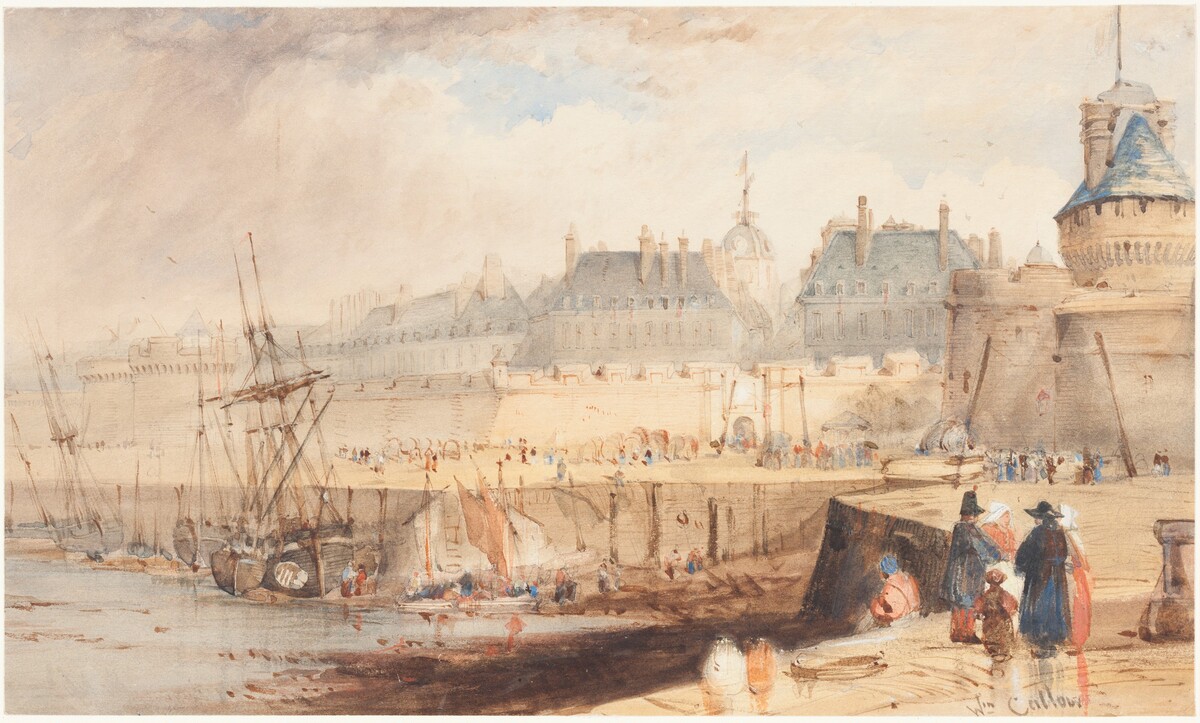 The Harbor of St. Malo at Low Tide by attributed to Alfred Herbert