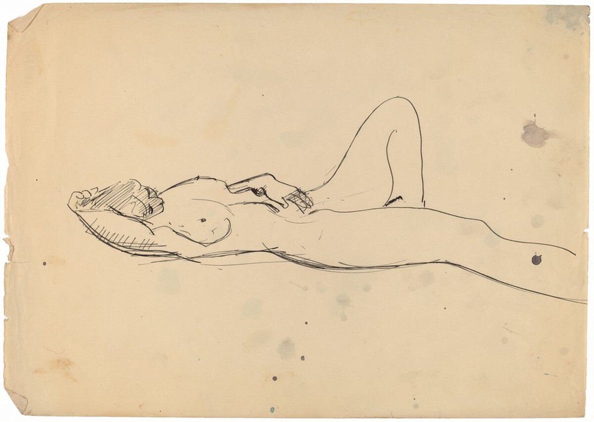 Reclining Female Nude with Left Arm Above Head by Mark Rothko