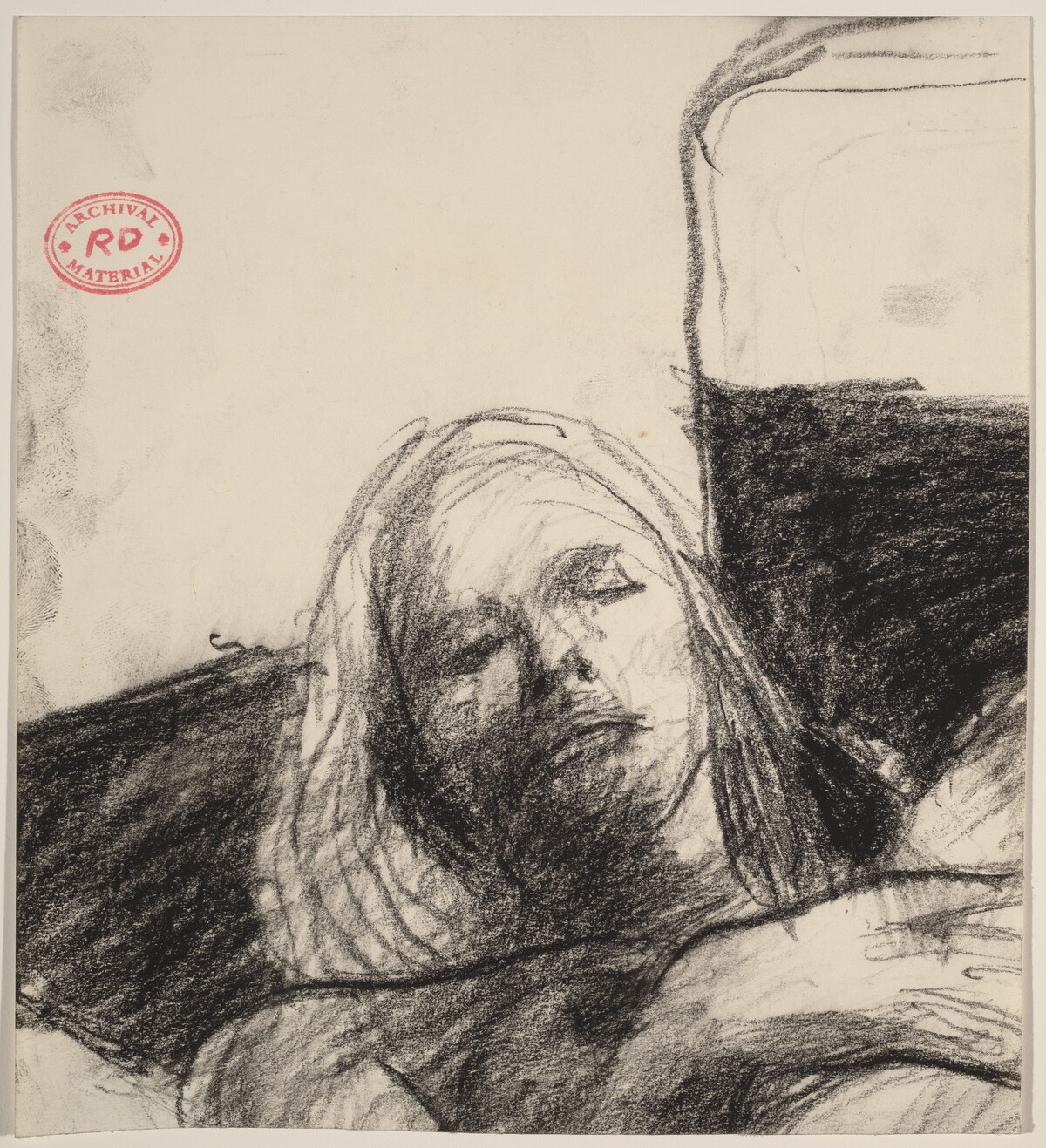 Untitled [head of a reclining woman] by Richard Diebenkorn