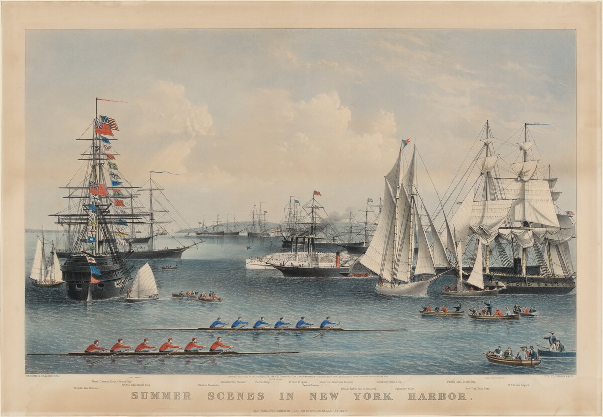Summer Scenes in New York Harbor by after Charles Parsons and Lyman W. Atwater