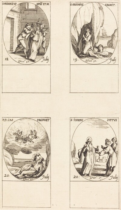 St. Frederick; St. Arsenius, Hermit; St. Elias, Prophet; St. Joseph the Just