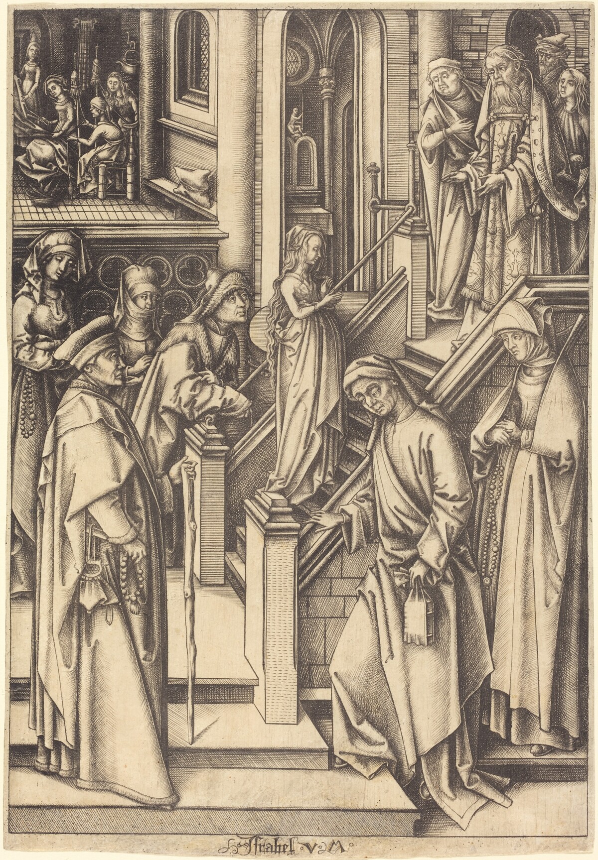 The Presentation of the Virgin by Israhel van Meckenem after Hans Holbein the Elder