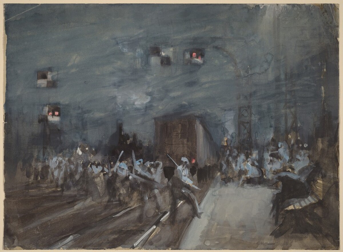 Railway Station [recto] by Charles Hoffbauer
