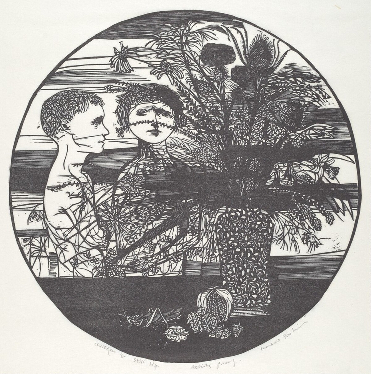 Children and Still Life by Leonard Baskin