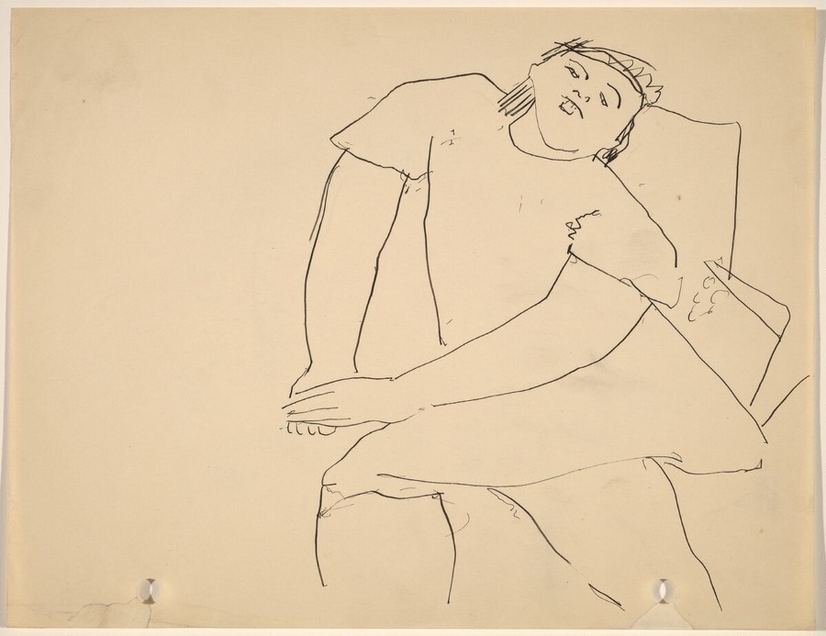 Young Girl Seated, Head Leaning to the Right, Hands Crossed by Mark Rothko
