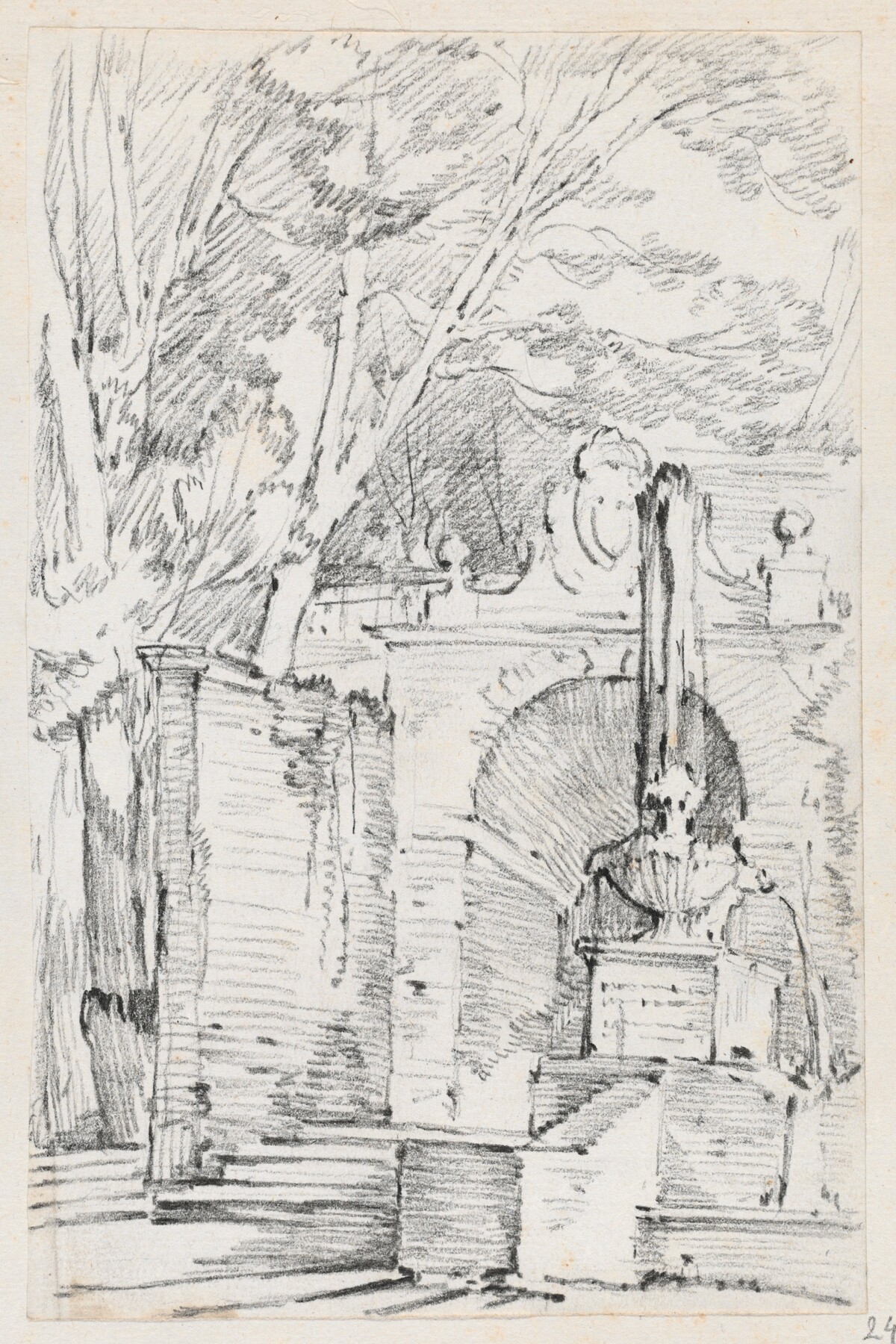 Fountain of Pomona in the Gardens of the Villa d'Este, Tivoli by Joseph-Marie Vien