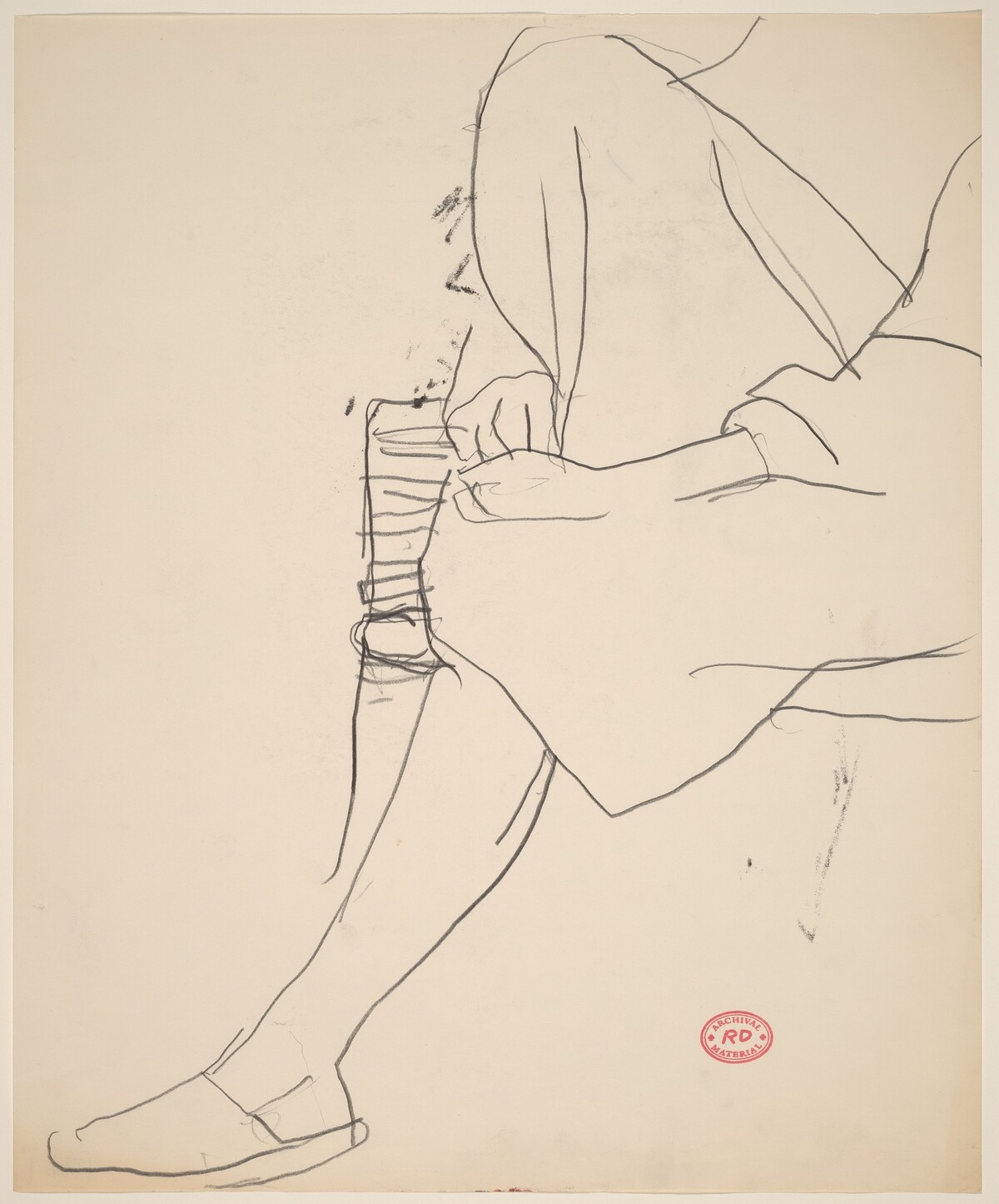 Untitled [seated woman with arms holding right leg] by Richard Diebenkorn