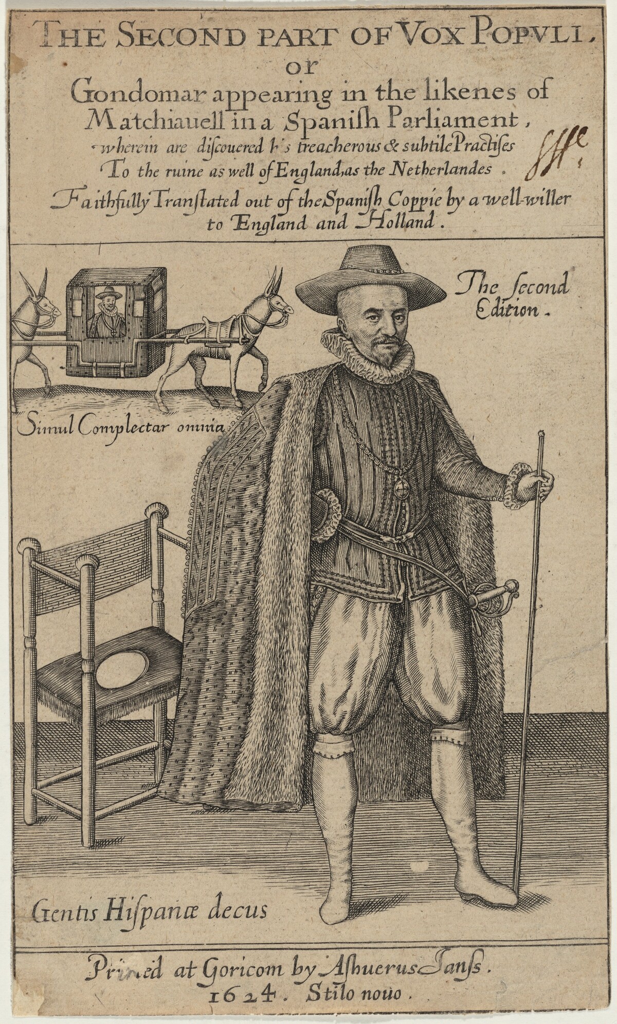 Title Page for Vox Populi Eoricum, by Thomas Scott by Attributed to Crispijn de Passe I