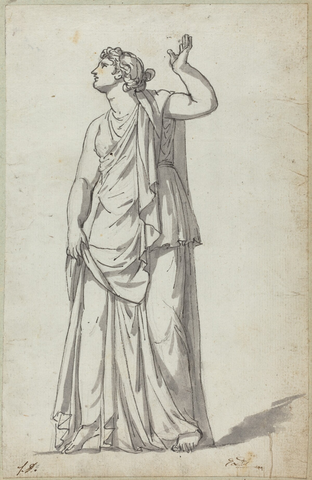 Roman Statue of a Muse (Anchyrrhoe) by Jacques-Louis David