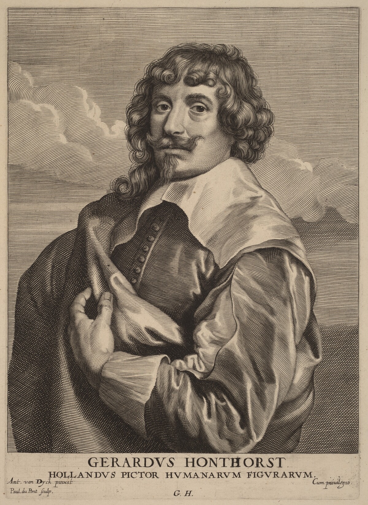 Gerrit van Honthorst by Paulus Pontius after Sir Anthony van Dyck