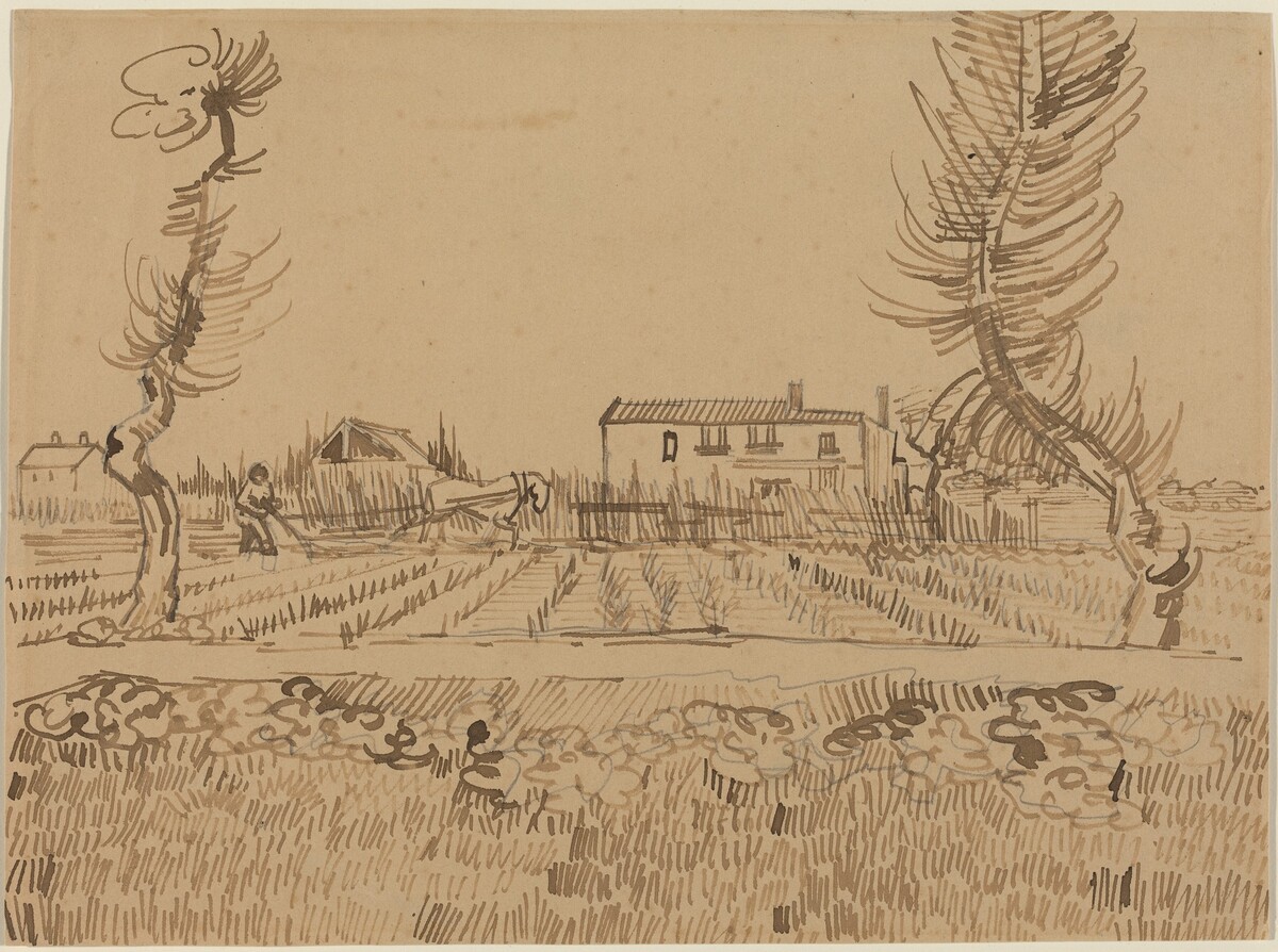 Ploughman in the Fields near Arles by Vincent van Gogh