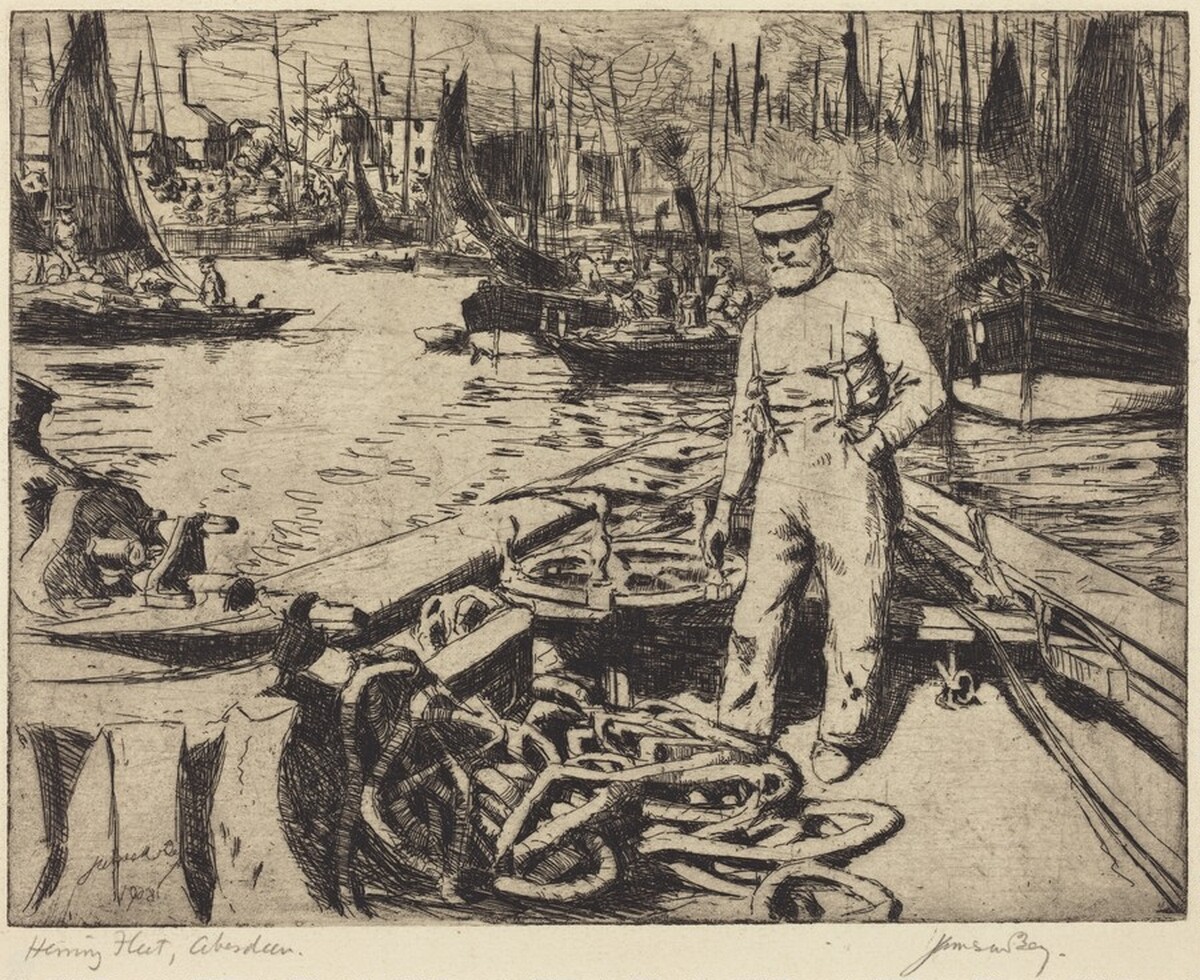 Herring Fleet, Aberdeen by James McBey