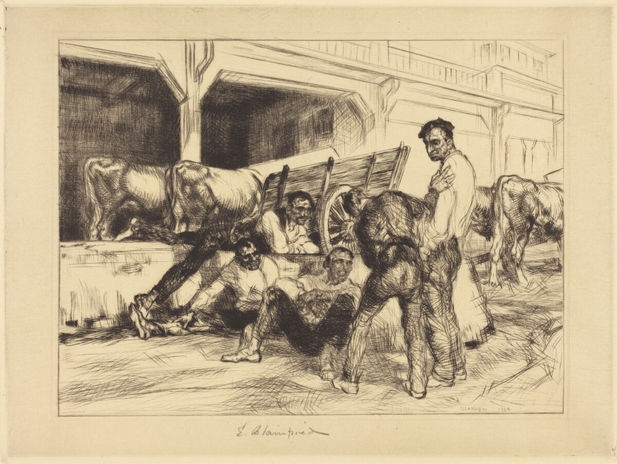San Sebastian - Lunch Hour by Edmund Blampied