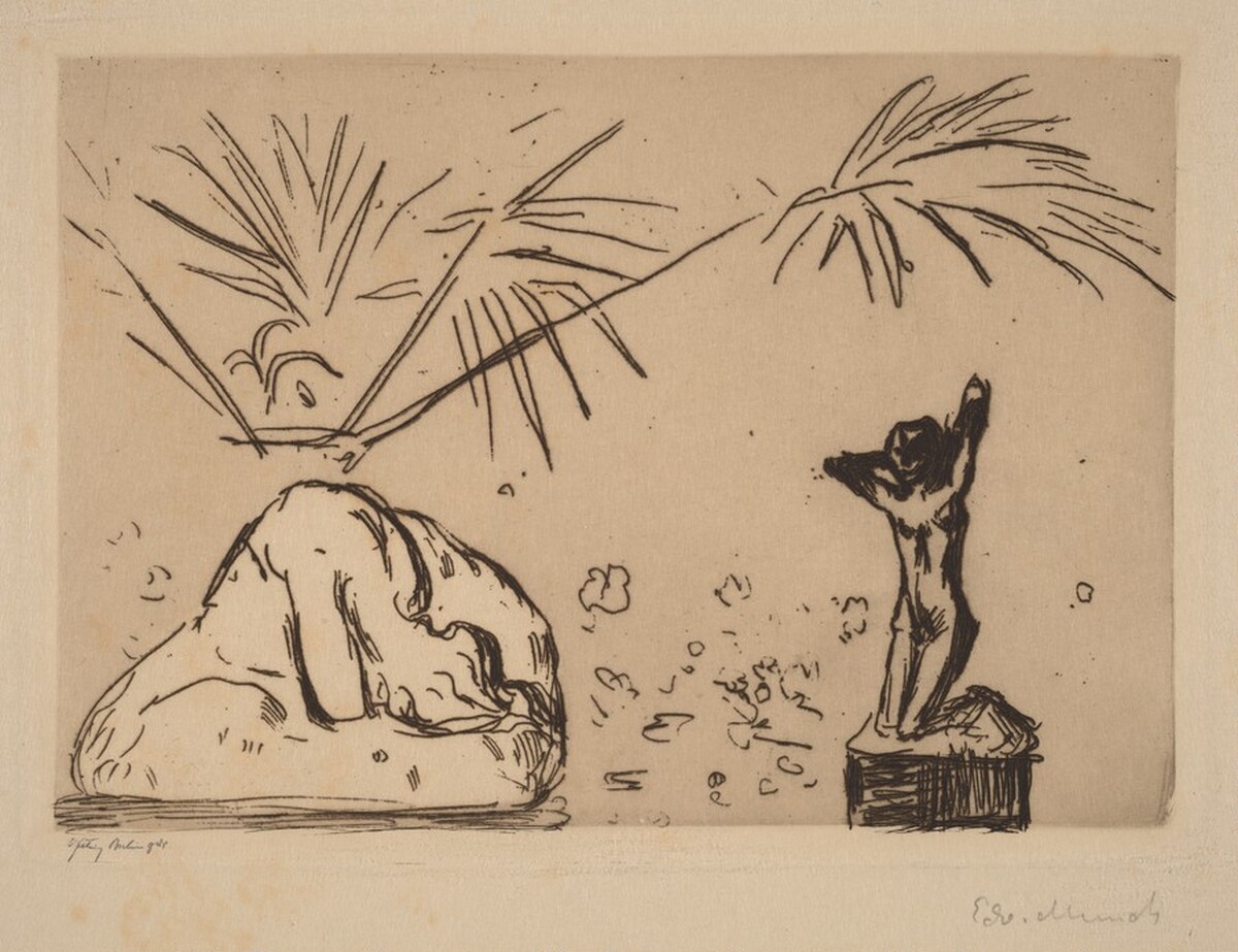 Interior with Sculpture by Edvard Munch