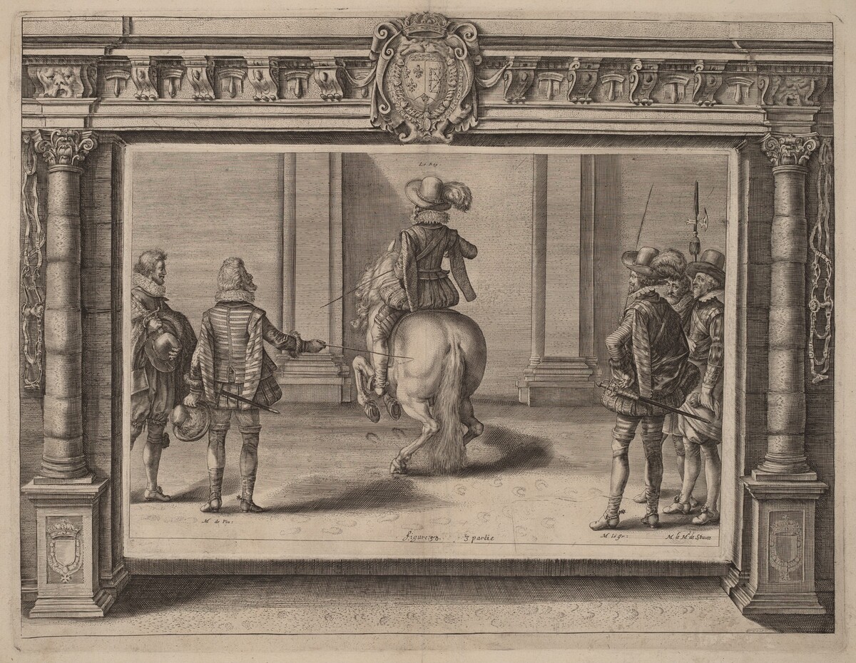 Louis XIII on Horseback, Receiving Instruction by Crispijn de Passe II