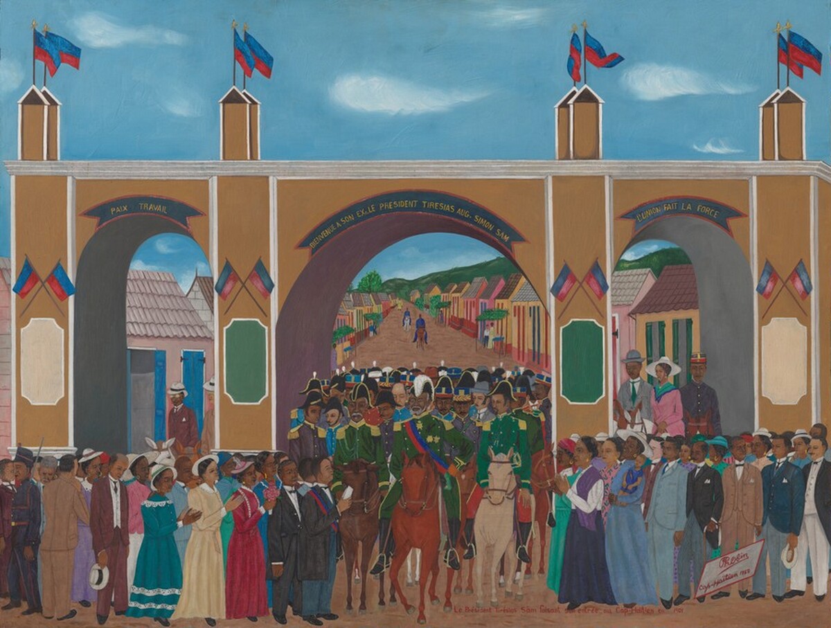 President Tiresias Sam Entering Cap-Haïtien by Philomé Obin
