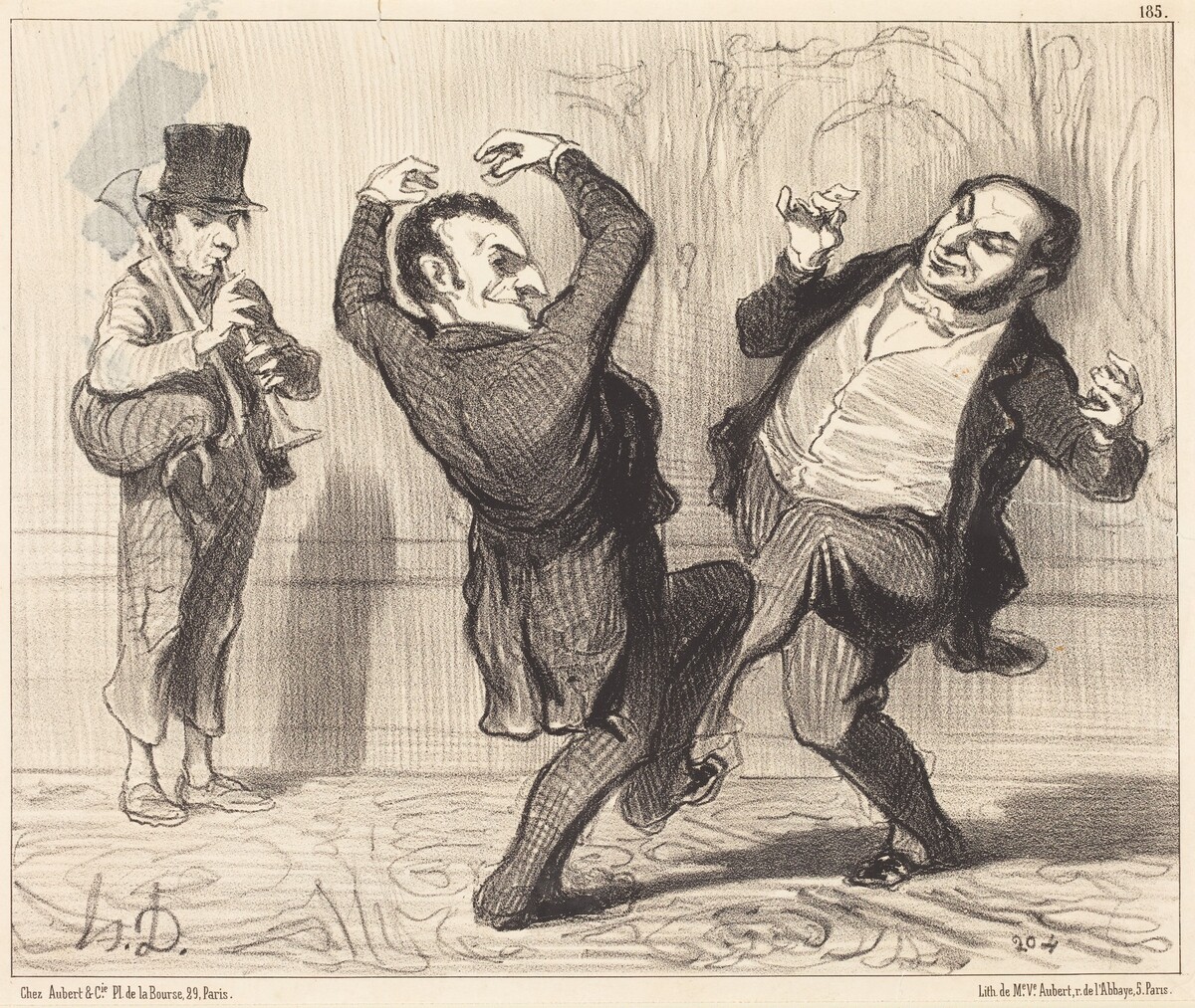 Attachés par leur grandeur au rivage de la Seine... by Honoré Daumier