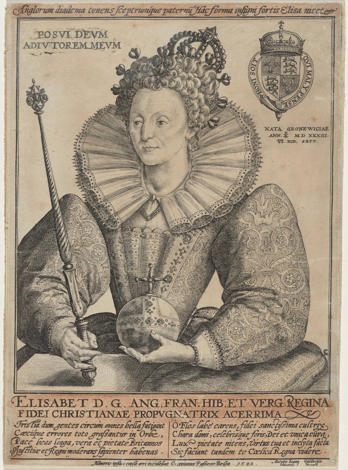 Elizabeth, Queen of England by Crispijn de Passe I