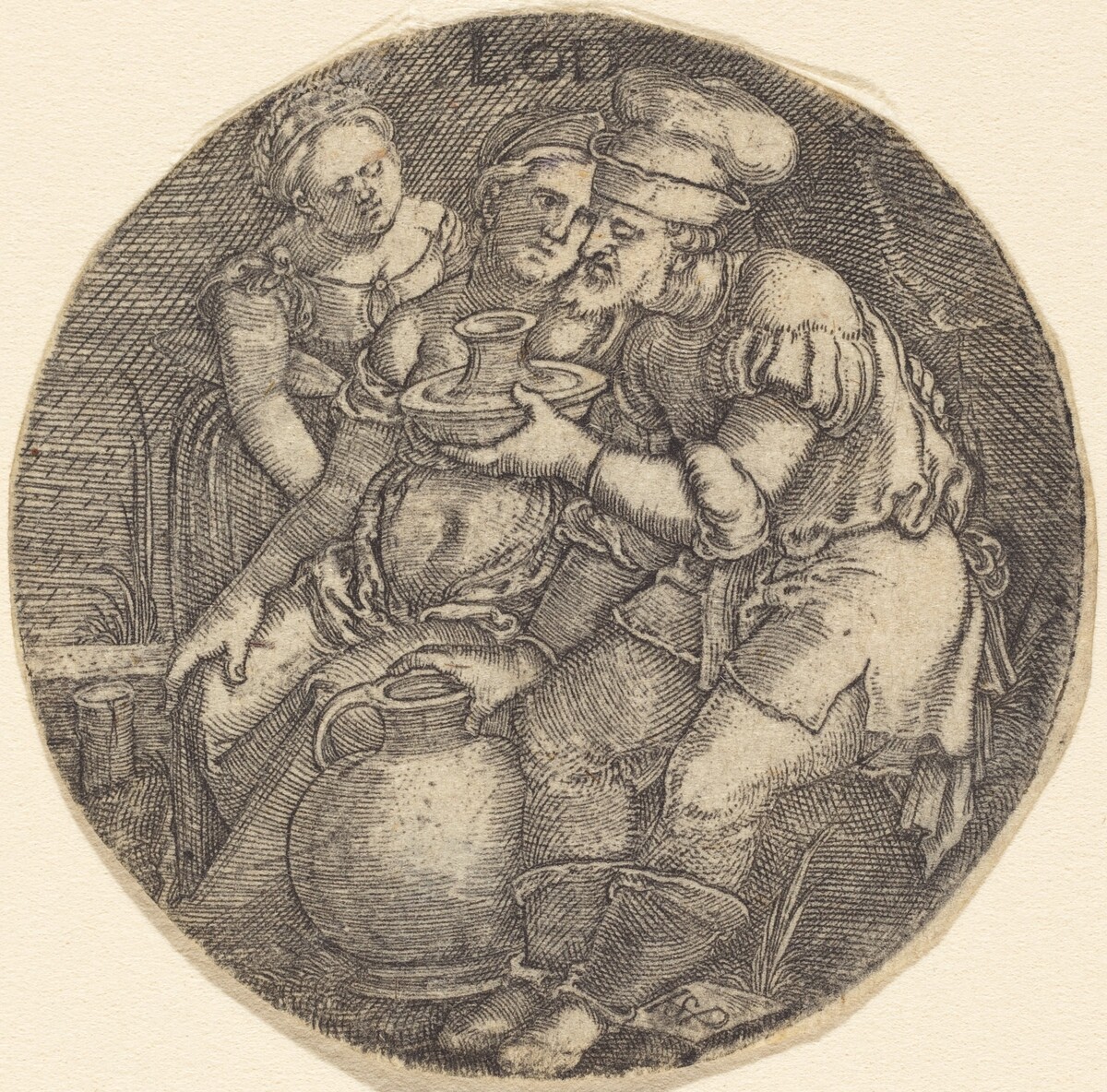 Lot and His Daughters by Sebald Beham