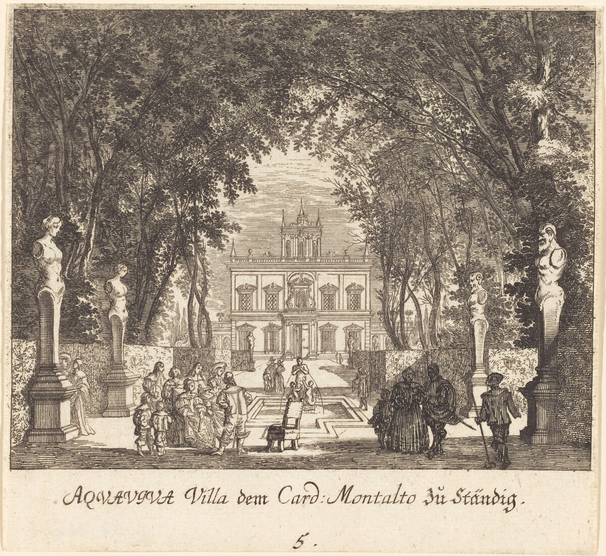 Villa Aquaviva by Melchior Küsel after Johann Wilhelm Baur