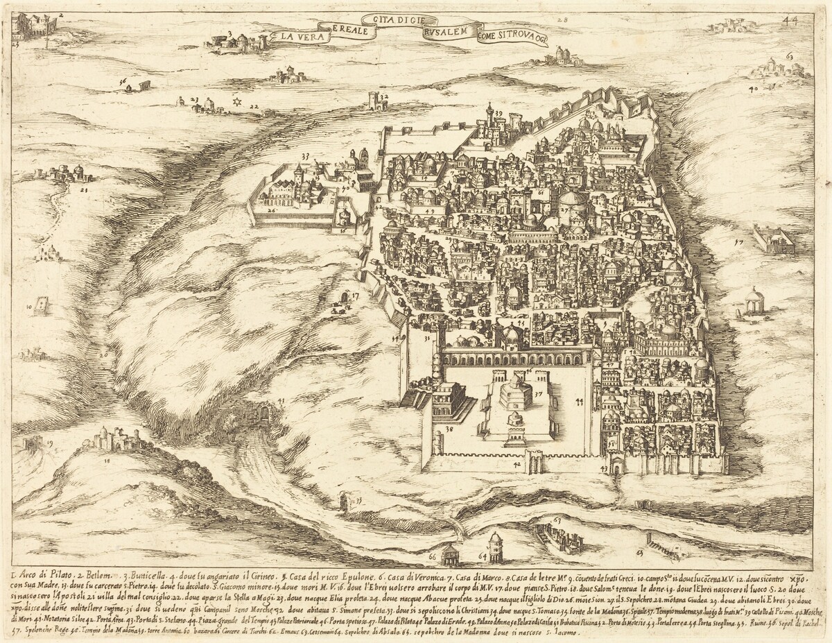 Aerial View of the City of Jerusalem by Jacques Callot