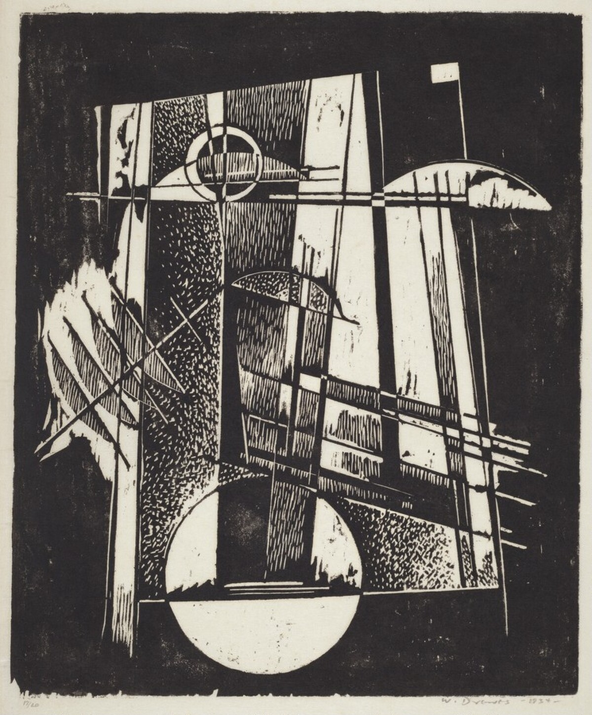 Composition V - Large and Small Circle by Werner Drewes