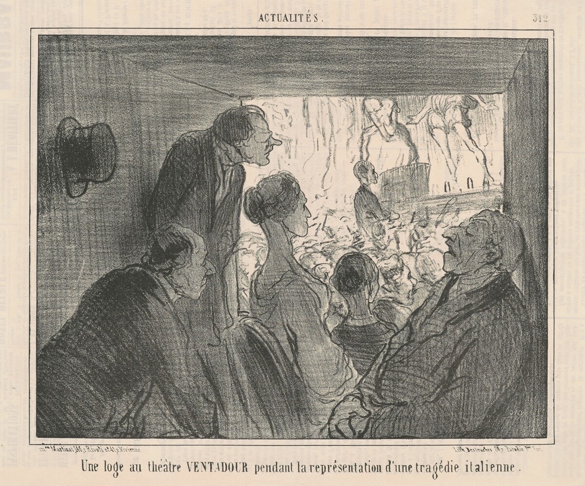 Un loge au théâtre VENTADOUR... by Honoré Daumier