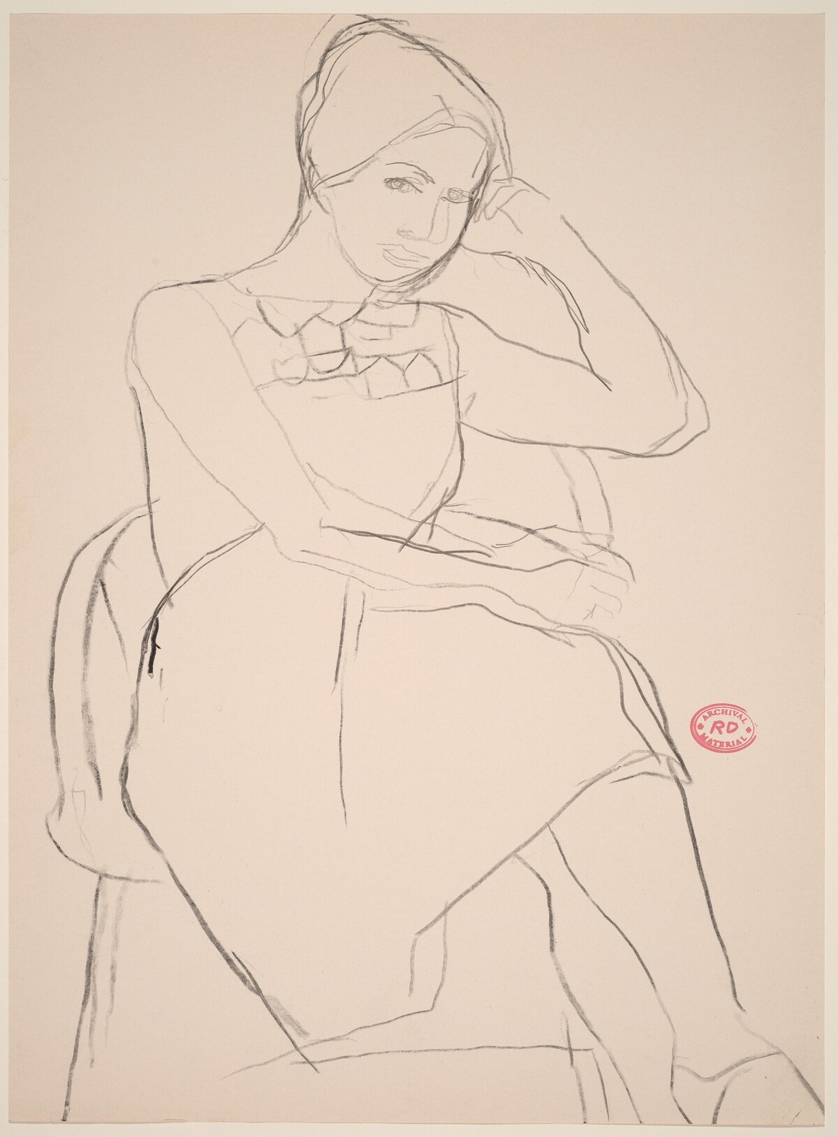 Untitled [seated woman in a short-sleeved dress] by Richard Diebenkorn