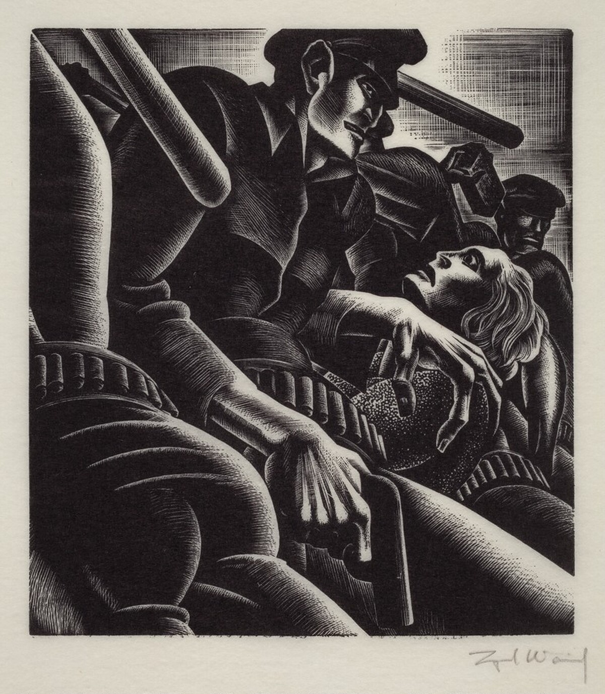 Untitled (Cops and Protestors) by Lynd Kendall Ward