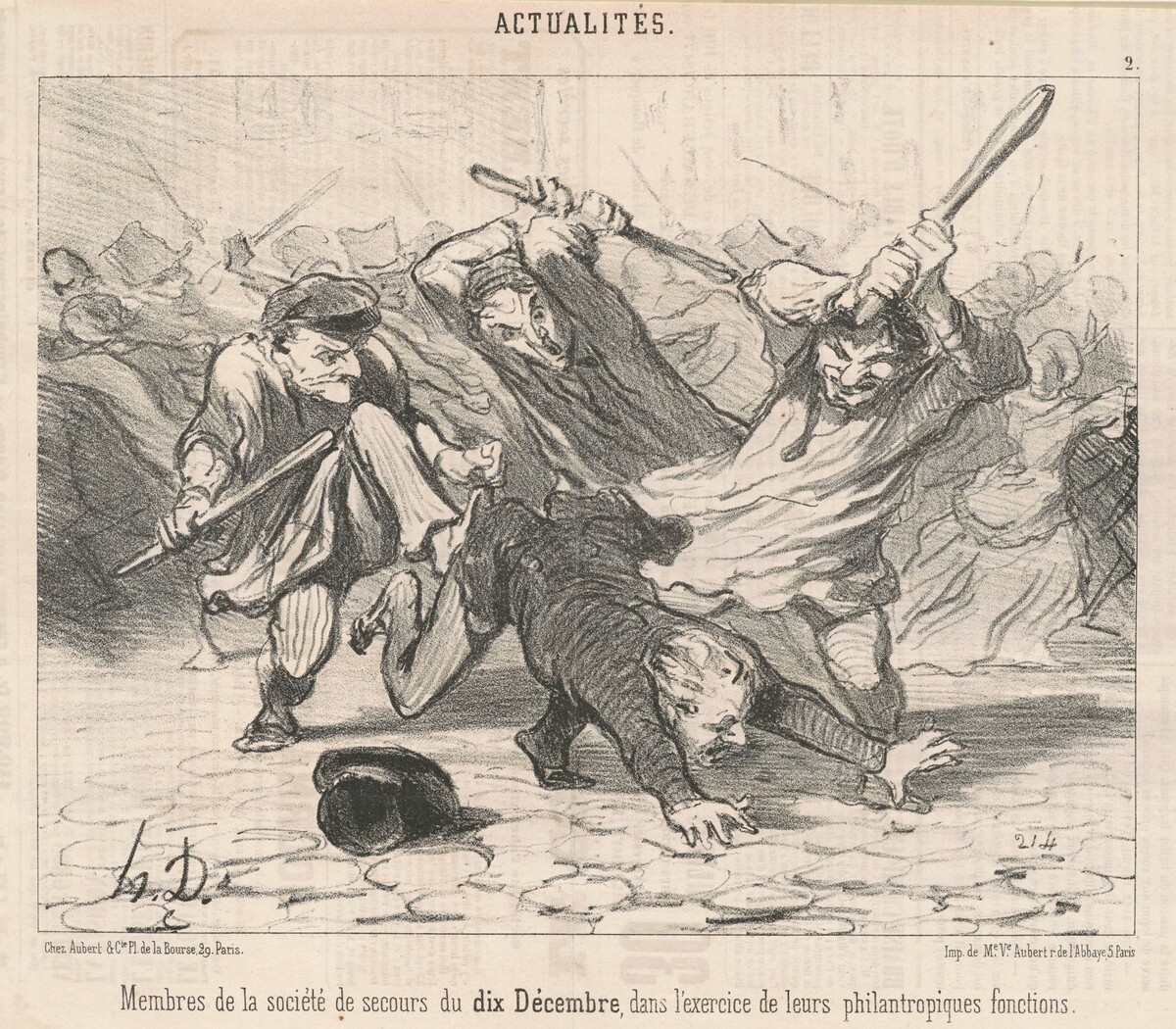 Membres de la société de secours du Dix-Décembre ... by Honoré Daumier