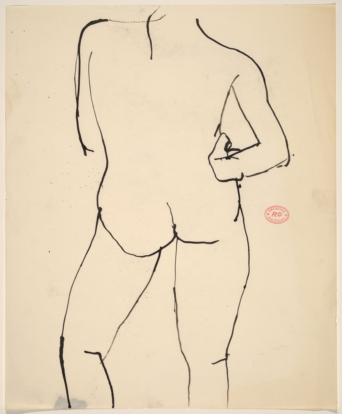Untitled [standing nude with right arm on hip: back view] by Richard Diebenkorn
