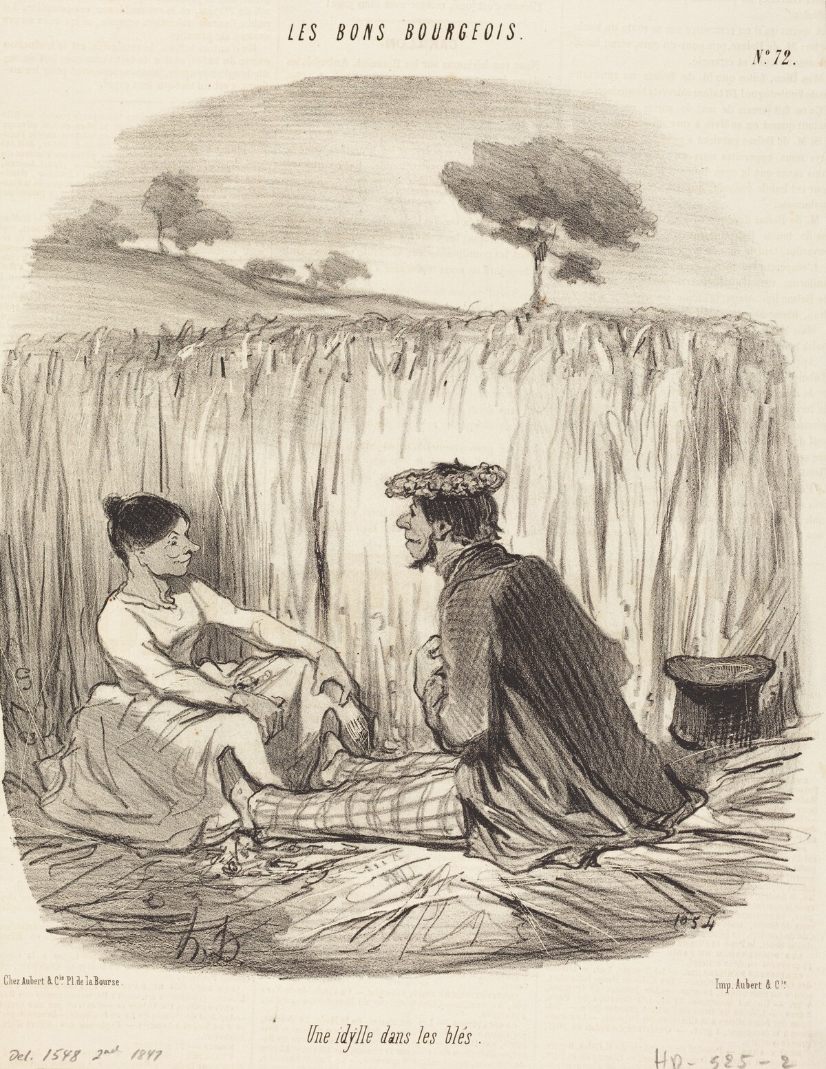 Une Idylle dans les blés by Honoré Daumier